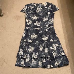 Michael Kors Blue Floral Print Dress